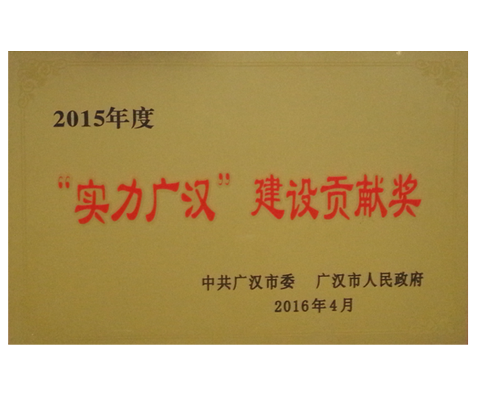 2015年度实力广汉建设孝顺奖